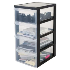 Kreher Rollcontainer mit 4 Schubladen und Rollen schwarz