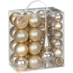 Kugelset 4 und 6cm mit Spitze Creamy Gold