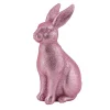 Kunstgewerbe Gehlmann Dekofigur Hase rosa/glitzer 9,2 x 6,7 x 13 cm