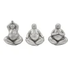 Kunstgewerbe Gehlmann Dekofigur Yoga Dame silber 3 Designs 14,5 x 9,5 x 15 cm