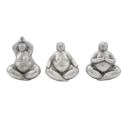 Kunstgewerbe Gehlmann Dekofigur Yoga Dame silber 3 Designs 14,5 x 9,5 x 15 cm