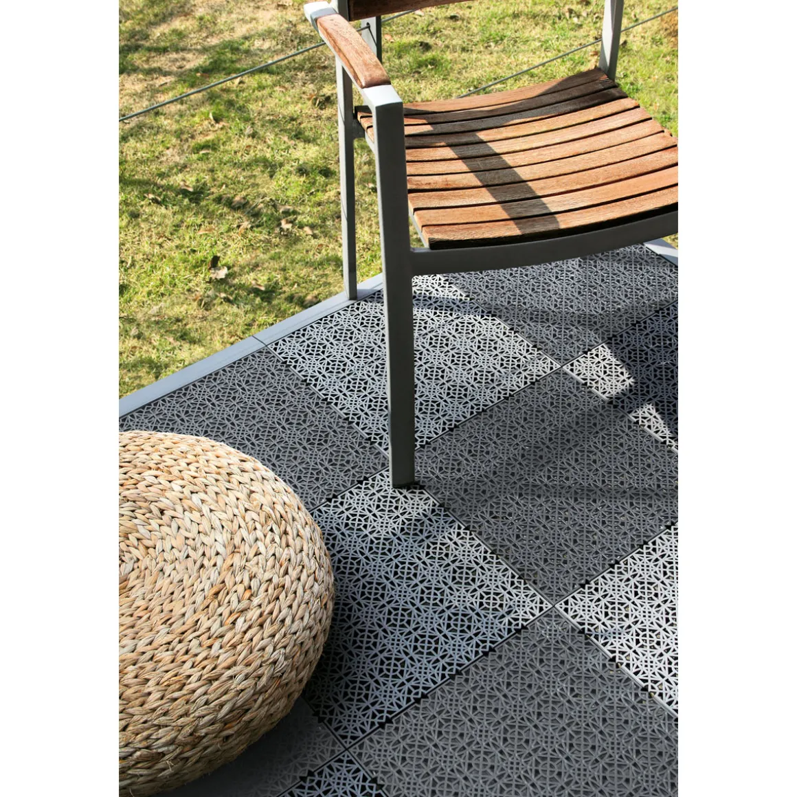 Kunststofffliese Terra Sol dunkelgrau 38 x 38 cm