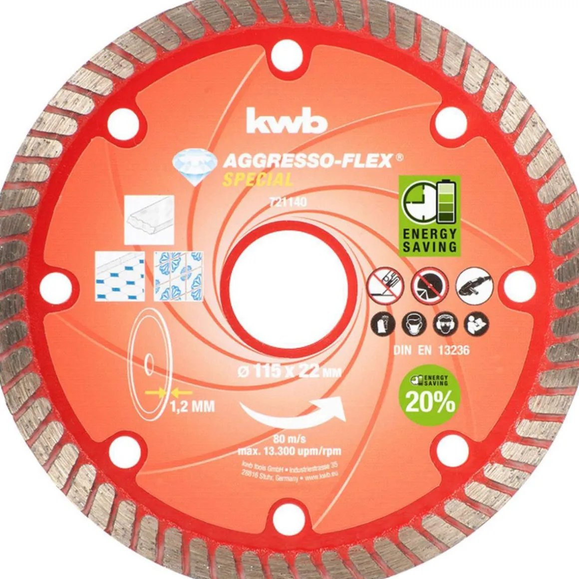 kwb Dünntrennscheibe Aggreso-Flex Diamant Durchmesser 115 mm