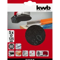 kwb Gitterleinen für Exzenterschleifer Durchmesser 125 mm K80