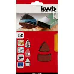 kwb Schleifdreiecke Quick Stick Holz und Metall K180