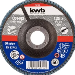kwb Schleifmop Cut Fix Lamellenschleifteller Metallbearbeitung Durchmesser 125 mm K60