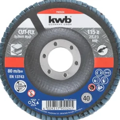 kwb Schleifmop Cut Fix Lamellenschleifteller Metallbearbeitung Durchmesser 115 mm K40