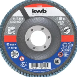 kwb Schleifmop Cut Fix Lamellenschleifteller Metallbearbeitung Durchmesser 115 mm K60