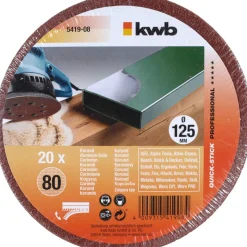 kwb Schleifscheiben Quick-Stick Holz und Metall Durchmesser 125 mm K80