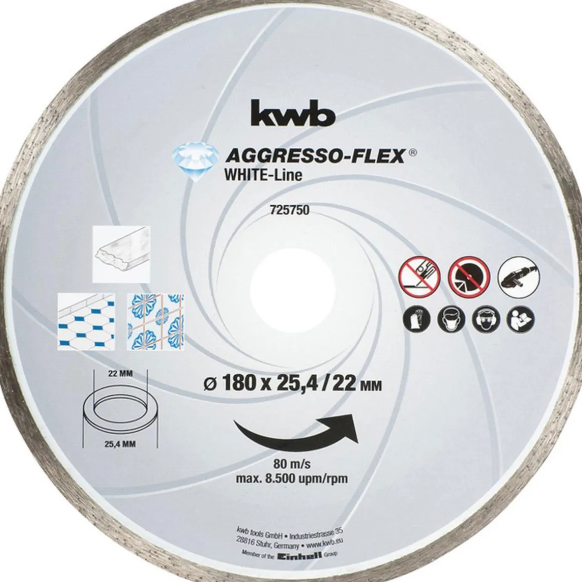 kwb Trennscheiben Aggreso Flex White Line Diamant Durchmesser 180 mm