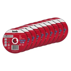 kwb Expert Inox-Gewebetrennscheiben-Set für Metall gerade extradünn 10-tlg. Ø 115 x 1 mm