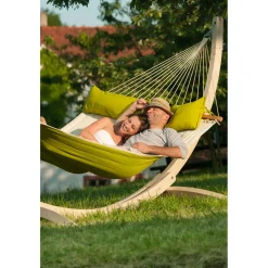 La Siesta Gefütterte Kingsize-Stabhängematte Alabama Avocado