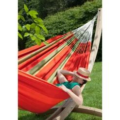 La Siesta Kingsize-Hängematte Flora Chilli Baumwolle