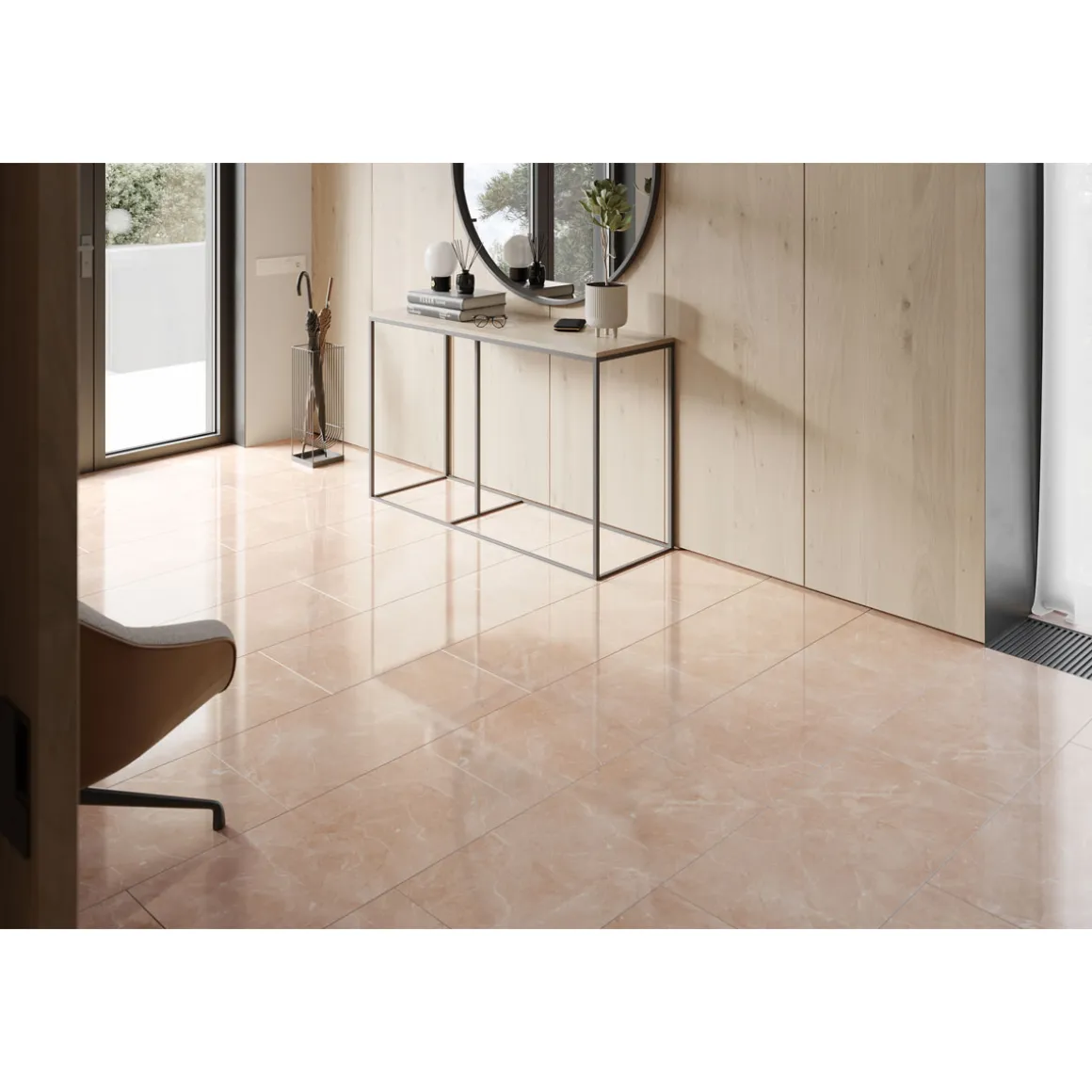 Laminat XL Fliese Hochglanz Botticino 810 x 400 x 8 mm