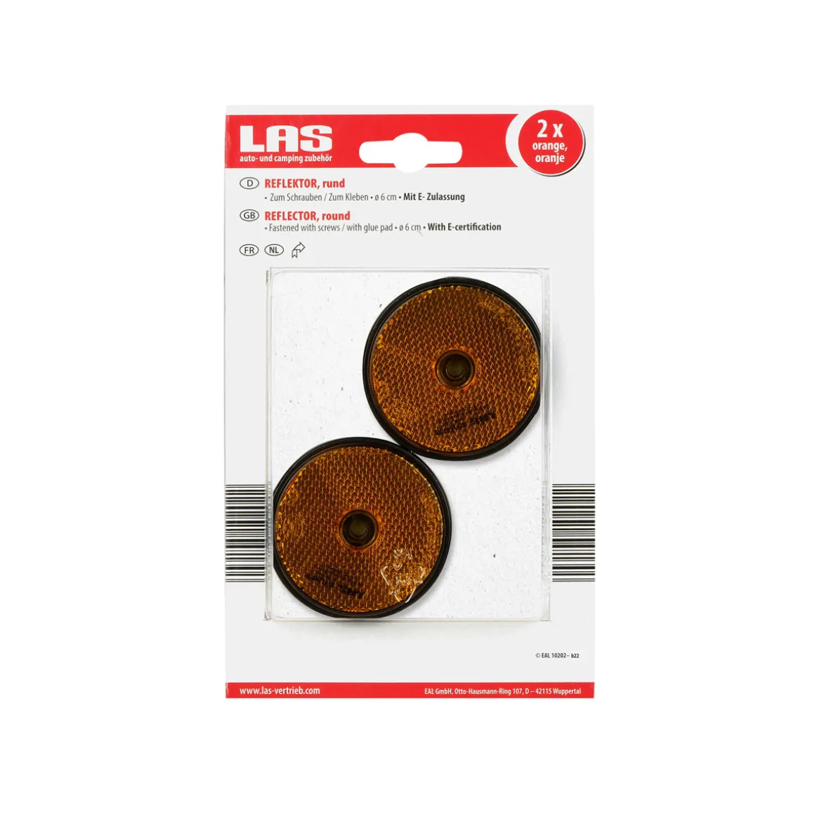 LAS 10202 Reflektor 2 Stk orange 60 mm rund