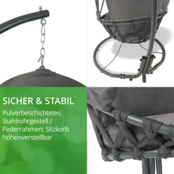 Leco Hängeschaukel mit gemütlichen Polstern und integriertem Sonnendach