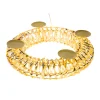 LED-Adventsmetallkranz gold 41x41x11cm