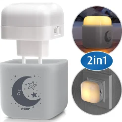 LED-Nachtlicht SleepLight 2in1 hellgrau