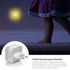 LED-Nachtlicht SleepLight 2in1 hellgrau