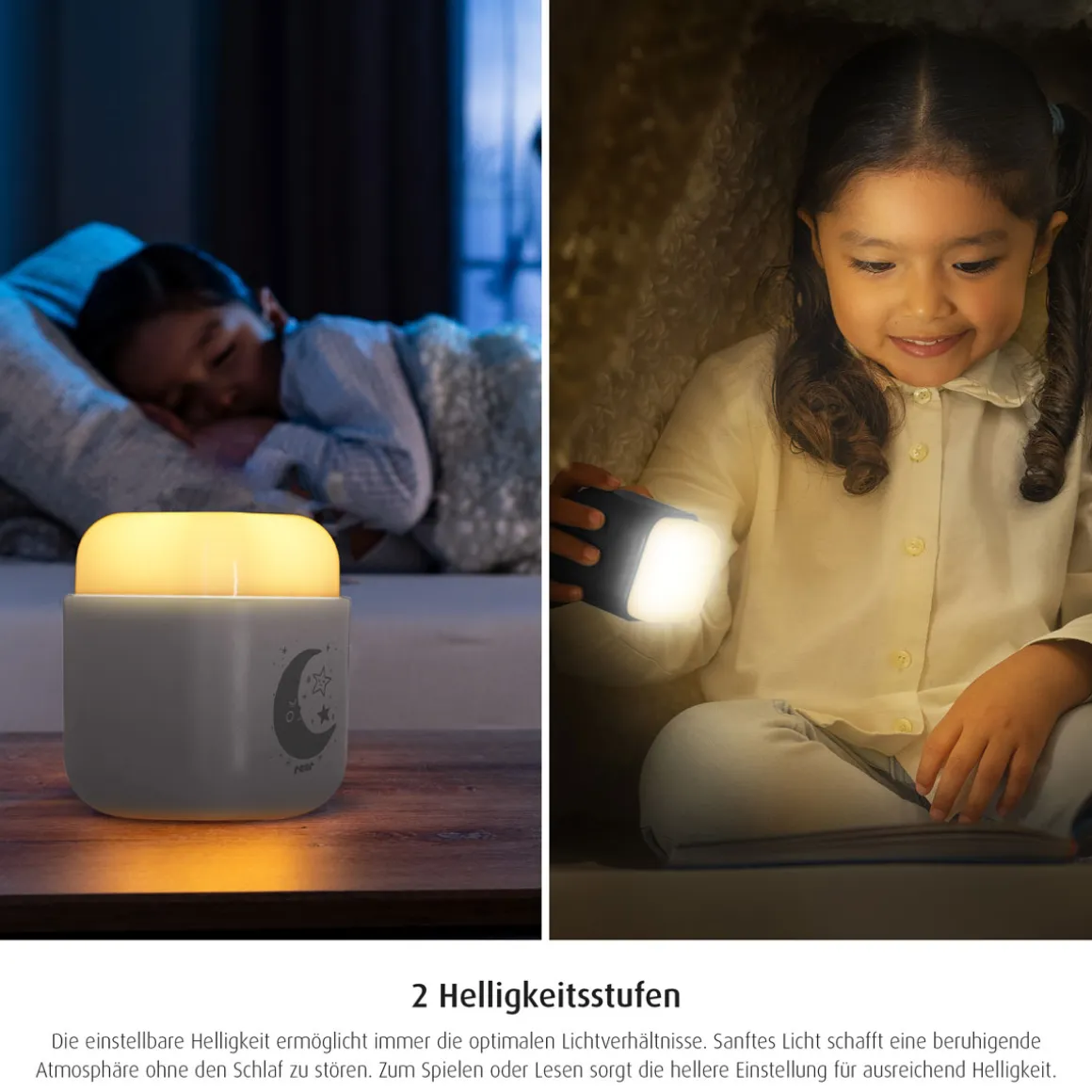 LED-Nachtlicht SleepLight 2in1 hellgrau