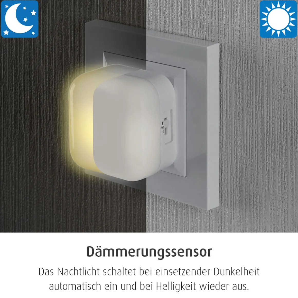 LED-Nachtlicht SleepLight 2in1 hellgrau