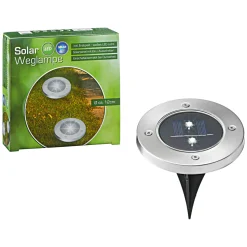 LED-Solar-Wegeleuchte inkl Erdspieß 12 cm silber