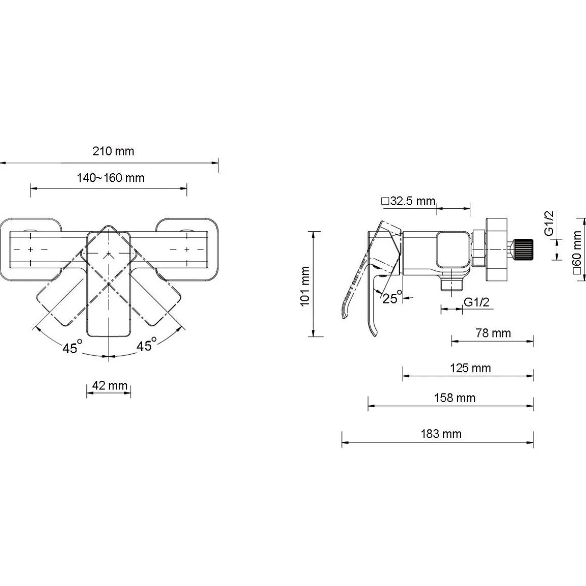 Lenz Brausearmatur MILANA chrom