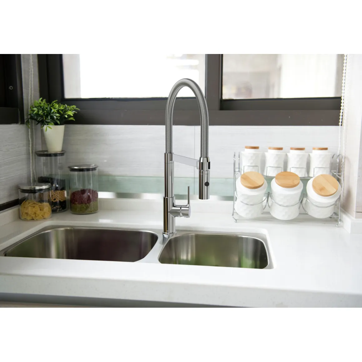 Lenz Küchenarmatur ALUNA mit Pendelbrause chrom