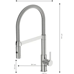 Lenz Küchenarmatur ALUNA mit Pendelbrause chrom