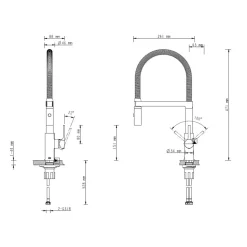 Lenz Küchenarmatur ALUNA mit Pendelbrause chrom
