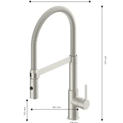 Lenz Küchenarmatur ALUNA mit Pendelbrause Edelstahloptik