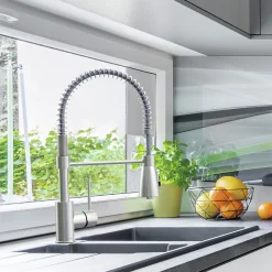 Lenz Küchenarmatur Kalani² mit Pendelbrause Edelstahloptik