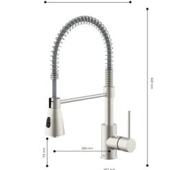 Lenz Küchenarmatur Kalani² mit Pendelbrause Edelstahloptik