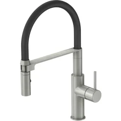 Lenz Küchenarmatur NALU mit Pendelbrause nickel-schwarz