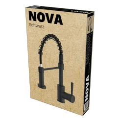 Lenz Küchenarmatur NOVA mit Pendelbrause schwarz