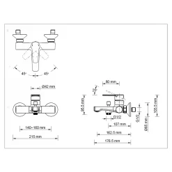 Lenz Wannenarmatur MOLA schwarz