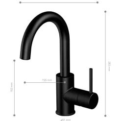 Lenz Waschtischarmatur BOW² schwarz