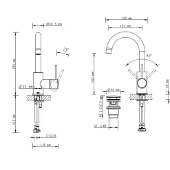 Lenz Waschtischarmatur BOW² Niederdruck chrom