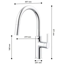 LENZ Spültischarmatur Anela mit Geschirrbrause Chrom