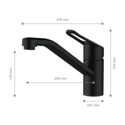 LENZ Spültischarmatur Mila Anti-Fingerabdruck Schwarz Matt