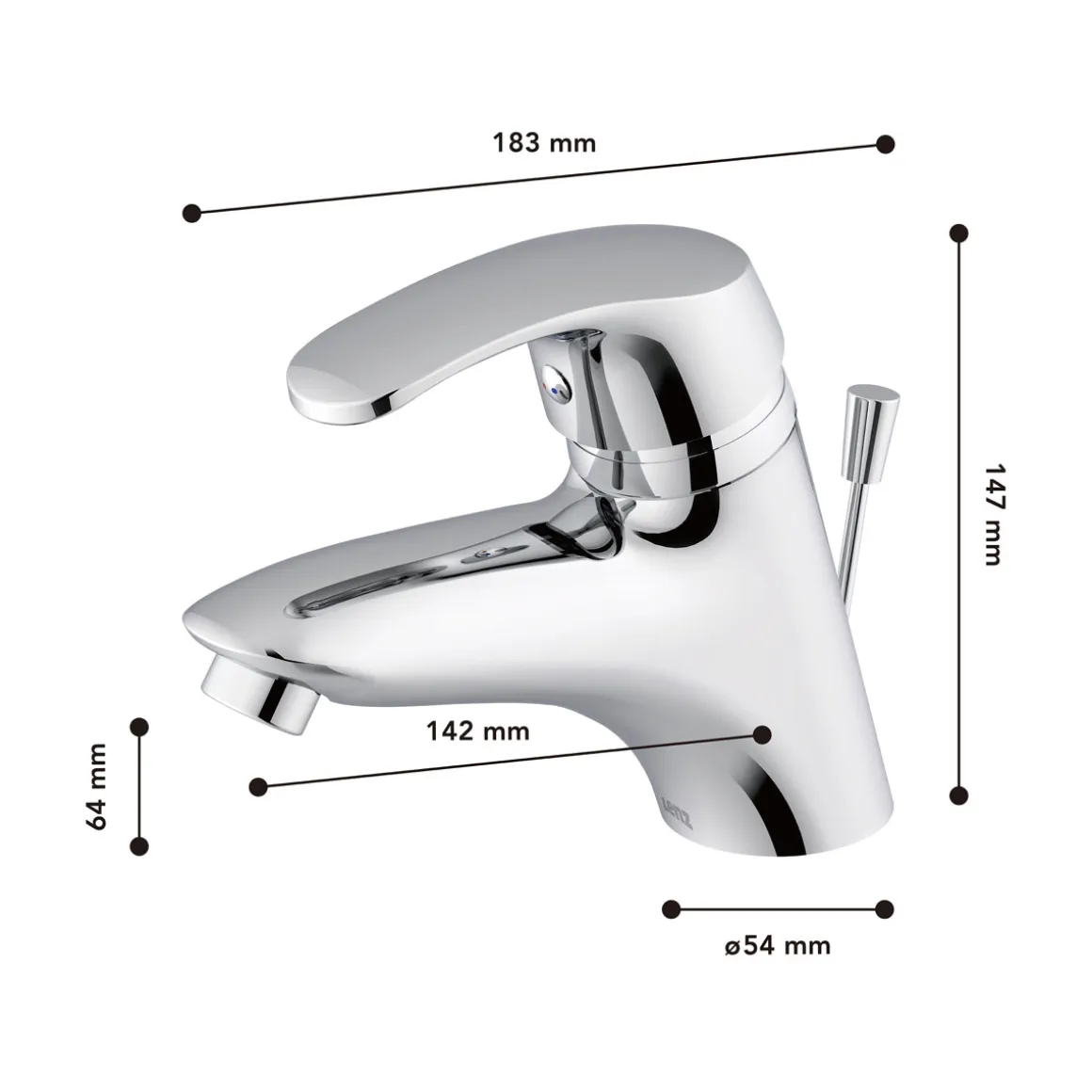 LENZ Waschtischarmatur Liana Eco-Klick Chrom