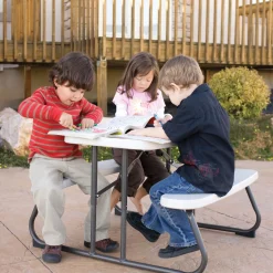 Lifetime Tisch für Kinder mit Klappfunktion 90x82,5x53,5cm Lichtgrau