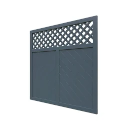 Massivzaun mit Rankgitter, Grundelement, 180x180 cm