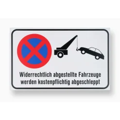 Metafranc Hinweisschild Abschleppen Kunststoff gelb
