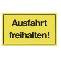 Metafranc Hinweisschild Ausfahrt freihalten Kunststoff gelb