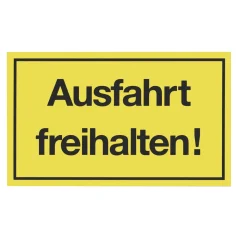 Metafranc Hinweisschild Ausfahrt freihalten Kunststoff gelb