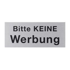 Metafranc Hinweisschild Bitte keine Werbung Aluminium grau