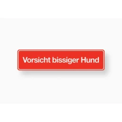Metafranc Hinweisschild bissiger Hund Kunststoff rot