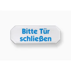 Metafranc Hinweisschild Bitte Türe schließen Kunststoff weiß