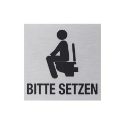 Metafranc Hinweisschild Bitte hinsetzen Aluminium grau